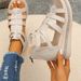 New Summer Sandals For , Soft Leather Wedge Heel With Rhinestones, Thick-Soled Roman Sandals, Elegant_vogvips.com