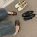 XINZHOU Vintage Square-Toe Mary Jane Shoes With Single Strap, Versatile For Commuting, Soft Leather Granny Shoes, Flat_vogvips.com