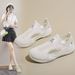 2025 Summer New Style Hollow Breathable Slip-On Lazy White Lightweight Casual Sports Mesh Women's Shoes_vogvips.com