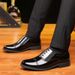 Three-Section For Young Men Wedding Security Guard Professional Men's Three-Joint Business Formal Leather Shoes Slip-On_vogvips.com
