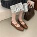 2025 Spring New Soft Sole Ballet Socialite Style Fashion Versatile Square Toe Flat Cross Elastic Band Single Shoes_vogvips.com