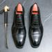 New Men's Brown Business Casual Derby Shoes British Style Lace-up Versatile Brock Men's Shoes Black Suit Banquet Dress Groom Wedding Shoes_vogvips.com