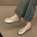 Retro Ballet Flat-soled Red Light-mouth Single Shoes Women's Suede Gentle Soft-soled Doudou Shoes One-pedal Ladyshoes_vogvips.com