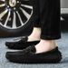 Yidoudou Genuine Leather Spring And Autumn Comfortable Single Suede Black Casual Versatile Slip-On Handmade Men's Shoes_vogvips.com