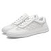 Round Head Lace-up Single Shoes Cowhide Men's Shoes Breathable Casual Board Shoes Men's Students Little White Shoes Men's Shoes_vogvips.com