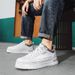 Men's Leather Casual Skate Shoes Thick Platform Sole Lightweight Wear-resistant White Trendy Sneakers Sporty Fashion Versatile_vogvips.com