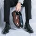 Men's Fashion Brown Brock Carved Men's Shoes Braided Blue Business Derby Shoes Lace-up Genuine Leather British Banquet Dress Wedding Leather_vogvips.com