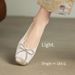 Cameido New Chinese Style Women's Single Shoes, 2025 Autumn Bow Shallow Single Shoes With Thick Heel, Soft Sole Pailu Shoes_vogvips.com