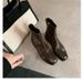 Square-toed Washed Horsehide Skinny Short Boots For Women's Autumn 25.11 New Style_vogvips.com