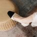 Soft Leather Color Matching Small Fragrant Style Thick Heel Square Head Single Shoes Women's Light Mouth Ladyshoes High Heels_vogvips.com