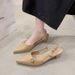 Chunky-heeled Shallow-toe Closed-toe Sandals Open Back For Women, New Spring-summer Korean Style Pointed-toe Mid-heel To_vogvips.com