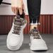 Men's Shoes Casual Sneakers With Cushioned Comfort - Lightweight Low-Top Walking Shoes - Breathable Mesh Lining & Durable Rubber Sole_vogvips.com