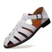 2025 New Fashionable Casual Sandals Breathable Fish Mouth Roman British Belt Buckle Large Men's Shoes_vogvips.com