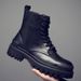 Leather Martin Boots Men's High-top Wind Mid-help Tooling Locomotive Soft Leather Velvet Men's Shoes_vogvips.com