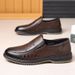 Men's Breathable Leather Sandals Hollow-out Design Business Casual Shoes_vogvips.com