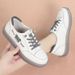 Leather White Shoes Beef Tendon Sole Women's Shoes Soft Sole Casual Sports Shoes Flat Sole Single Shoes_vogvips.com