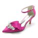 Mid To Low Heel Pointed Toe Hollow Rhinestone Wedding Shoes Style_vogvips.com
