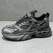 Black Dad Sneakers For Men 2025 Spring Summer New Thick Sole Height Increasing Breathable Men's Mesh Sports Casual Shoes_vogvips.com