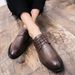Suitable For All Seasons Men's Korean Style Trendy Lace-up British Business Formal Casual Leather Shoes For Men_vogvips.com