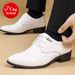 White Men's Elevator Dress Shoes Low-Top Wedding Shoes_vogvips.com