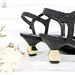 Pointy matching color diamond women's shoe bag set light mouth sexy high heels small decorative bracelet_vogvips.com