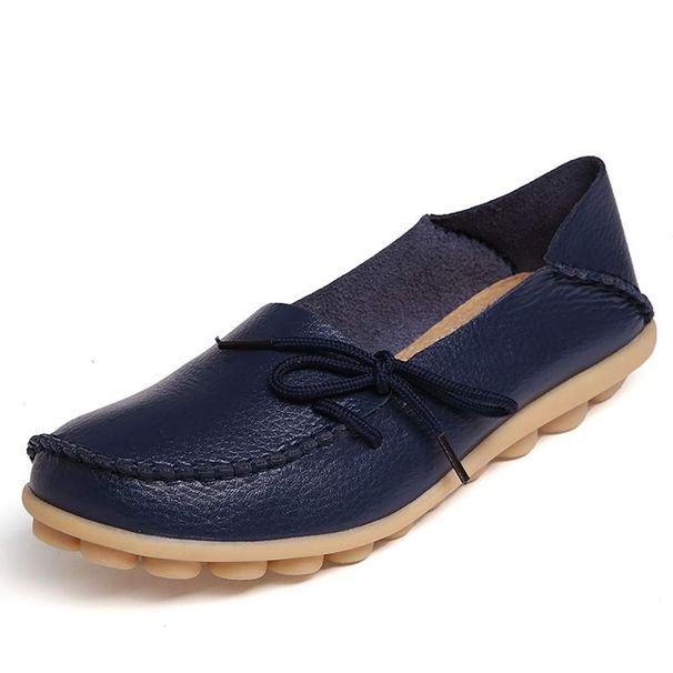 Women’s Lace Up Classic Oxford Boat Ballet Driving Moccasins Flat Ladies Soft Leather Shoes_vogvips.com
