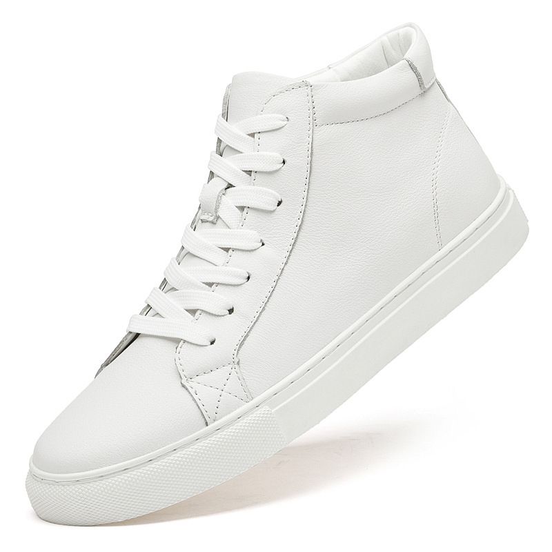 First Layer Medium Top Men's Shoes High Top Board Shoes Men's Shoes Warm Cotton Shoes Men_vogvips.com