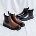 European Warm Series 2025 Spring New Slip-On British Style Mid-Top Thick-Soled Men's Black Round-Toe Martin Boots 86270-Y Wholesale_vogvips.com