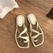 Roman Style Slippers For Women To Wear As Outerwear Summer New Korean Version Slip On Casual Beach Vacation Sandals_vogvips.com