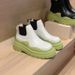 New 2026 Thick-Soled Martin Unisex Avocado Color Chimney Square Toe Genuine Leather Short Boots Large Size_vogvips.com