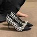 2025 Autumn New Fine Heels, Thousand Bird Style, Elegant Ladies' Shoes, Fashion Pearl Versatile, Shallow Mouth Women's_vogvips.com