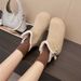 2025 Winter New Fuzzy Warm Fleece-Lined Snow Thick-Soled Cotton Slip-On Fashion Women's Short Boots_vogvips.com