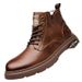 European Warm Series Martin 2025 New High-top Leather Autumn Winter Thick-soled British Style Workwear Men's Cotton Boots_vogvips.com
