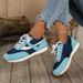 Spliced lace-up flat low casual sports shoes_vogvips.com