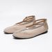 2026 New Round Head Buckle Flat Bottom Ballet Shoes, Straight Strap 35-43 Yards, Mesh Back Strap Ma Lizhen Shoes_vogvips.com