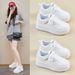 Little White Shoes Female Students Thick-soled Heightening Shoes Mesh Breathable Casual Shoes_vogvips.com