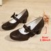 Cross-border Shallow Bow High-heeled New Chunky Heel Slip-on Shoes, Simple Women's Fashion 2026 For Commuting_vogvips.com