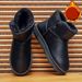 SHLIANG Winter Snow Boots Men High Top Fluffy Boots High Quality Waterproof Leather Boots Fashion Outdoor Men Non-Slip Ankle Boots X0079_vogvips.com
