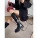 French Style For Women In Autumn And Winter 2025, New V-Neck High Small Tube Circumference Heel Long Boots, Thick Soled_vogvips.com