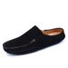 Spring and summer breathable bag head half slippers men a slip-on British non-slip heelless lazy bean shoes sandals_vogvips.com