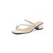 Women's Small Size Slippers3132332024 New Summer Outdoor Chunky Square Rhinestone Pearl Toe Clip High Heel Sandals_vogvips.com