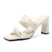 Women's High Heeled Sandals Chunky Heel French Style Open Toe Outdoor Wear One Strap 2026 New_vogvips.com