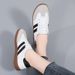 Women Shoes Fashion Casual Flats Vulcanize Shoes Ladies Outdoor Walking Sneakers Women Comfortable Classical Shoes Black White_vogvips.com