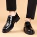 2025 Autumn New Men's Leather Business Dress Blok Loafers Work Wedding Trendy Shoes Men_vogvips.com
