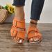 One Word Large Size Summer, Cool Slippers Women In Cross Denim, New Style For Wearing On The Beach Overseas_vogvips.com