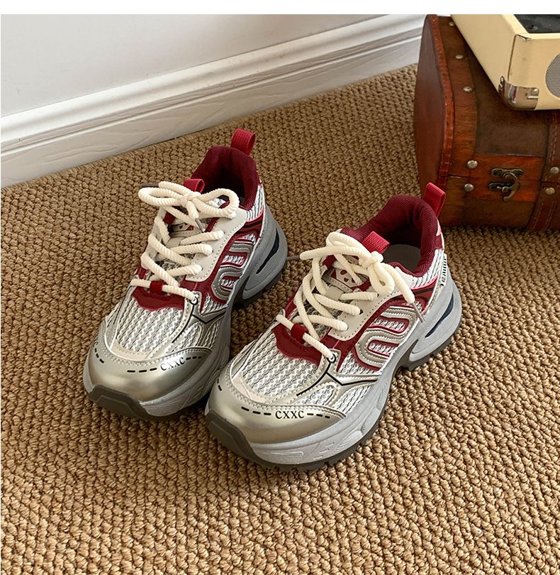 Vintage Hong Kong Style Thick-Soled Dad Shoes For Women 2025 New Spring Lightweight Student Sneakers_vogvips.com
