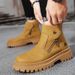 Men's Classic Chelsea Boots - High Top British Style Work Boots With Anti-Slip Sole, Comfortable & Stylish For Casual Wear (Yellow, Black, Camel)_vogvips.com