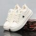 Breathable Classic Low-Top Canvas Sneakers For Men, Comfortable Soft Sole Casual Shoes With Thick Platform Design_vogvips.com