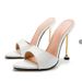 Sexy Snakeskin Pattern Pointed Toe Stiletto Sandals for Women Solid Color plus Size Evening Shoes European And American Style_vogvips.com