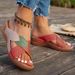 Women's Wide Width Wedge Sandals - Color Block Cross Strap Comfortable Slides_vogvips.com